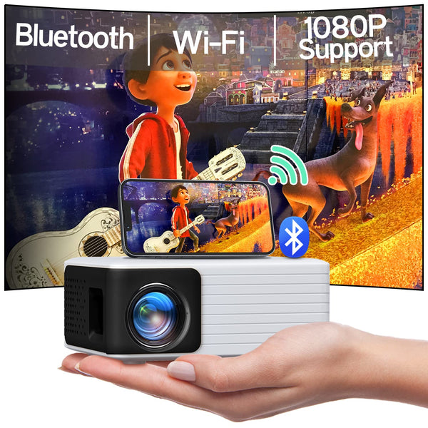 Yoton Y3pro Mini Projector with WiFi Bluetooth, Portable Projector Full HD 1080P Support, YOTON Video Projector for Home Theater